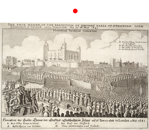 Imagen de tapa: Wenceslaus Hollar The true maner of the execution of Thomas Earle of Strafford, aguafuerte (16.8 x 26.3 cm.), Museo Británico de Londres, 1641.  Autor: Wenzel (al.) o Václav (che.) Hollar —Praga, 1607; Londres, 1677— fue un dibujante, grabador e ilustrador cartográfico de origen bohemio que gozó de una gran popularidad en Inglaterra. Vinculado al patronazgo nobiliario y reputado legitimista, en 1641 ingresa a servicio cortesano de los Estuardo (fue profesor de dibujo del Príncipe de Gales), donde conoce a Hobbes. A partir de esta coincidencia y de su reputación como artista se lo ha considerado tradicionalmente como el autor del frontispicio del Leviathan, versión que recientemente se ha desestimado en favor del grabador francés Abraham Bosse (1603-1676). Cfr. H. Bredekamp, Thomas Hobbes Der Leviathan : das Urbild des modernen Staates und seine Gegenbilder, 1651-2001, Berlin: Akademie Verlag, 2012, pp. 31 y ss. Tema: Se representa la ejecución de Thomas Wentworth, 1er Conde de Strafford (1593-1641), principal consejero y ministro de Carlos I durante los once años de la deriva protoabsolutista del régimen Estuardo o "gobierno personal" del rey (1629-1640). Strafford fue también gobernador de Irlanda hasta 1639 (Lord Deputy of Ireland, técnicamente un virrey o gobernador general) cuya administración eficiente pero autoritaria le granjeó innumerables enemigos políticos, especialmente en el Parlamento. Desde allí surgió un fallido intento de juicio político (impeachment) por alta traición, que culminó en una declaración penal del Parlamento (bill of attainder) y su posterior ajusticiamiento el 12 de mayo de 1641. La escena muestra el carácter multitudinario del evento y la especial habilidad de Hollar para representar los cuerpos de la muchedumbre, lo que recuerda poderosamente la imagen del Leviathan en el frontispicio.   Adenda: La traducción en la parte inferior de las referencias en inglés (ángulo superior derecho), indica con toda probabilidad una fuente alemana para esta reproducción en particular del grabado. El subtítulo latino HYBERNIAE PROREGIS SUPPLICIVM tampoco es original y traduce de forma más literal el título de la obra: "Ejecución del virrey de Irlanda". Por último, el subtítulo en inglés —Lord Lieutenant of Ireland upon Tower Hill, the 12th of May, 1641— sí es original pero denota cierto anacronismo ya que designa el cargo de Strafford (Lord Deputy) por como se lo conocería a partir de 1688.